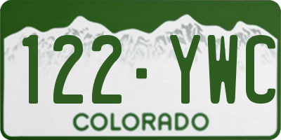 CO license plate 122YWC