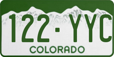 CO license plate 122YYC