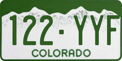 CO license plate 122YYF