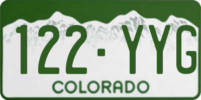 CO license plate 122YYG