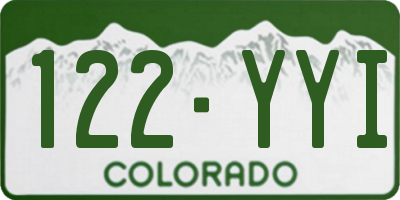 CO license plate 122YYI