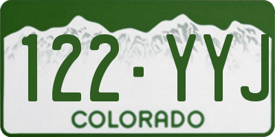 CO license plate 122YYJ