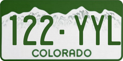 CO license plate 122YYL