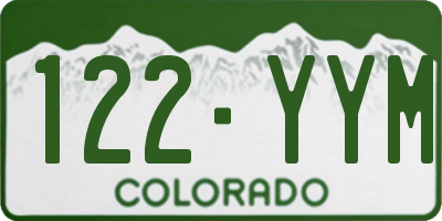 CO license plate 122YYM