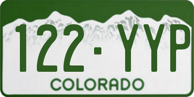 CO license plate 122YYP