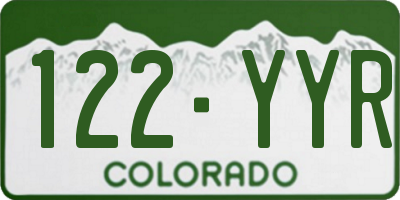 CO license plate 122YYR
