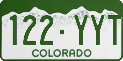 CO license plate 122YYT