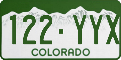 CO license plate 122YYX