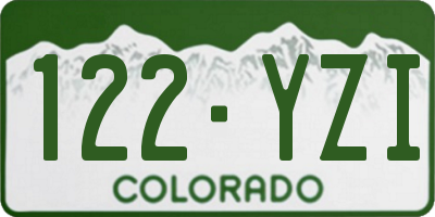 CO license plate 122YZI