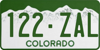 CO license plate 122ZAL
