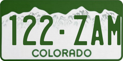 CO license plate 122ZAM