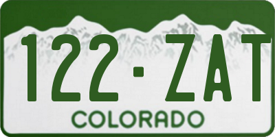CO license plate 122ZAT