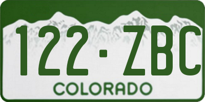 CO license plate 122ZBC