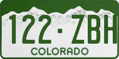CO license plate 122ZBH