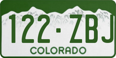 CO license plate 122ZBJ