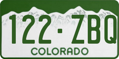 CO license plate 122ZBQ