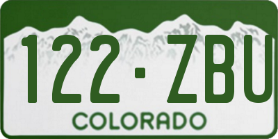 CO license plate 122ZBU