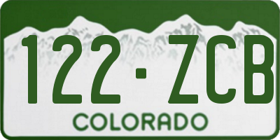 CO license plate 122ZCB