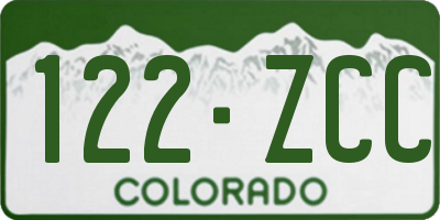 CO license plate 122ZCC