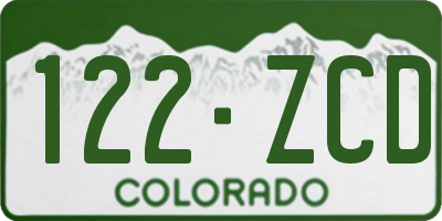 CO license plate 122ZCD
