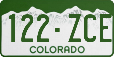 CO license plate 122ZCE