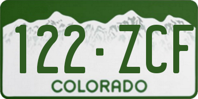 CO license plate 122ZCF