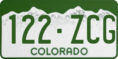 CO license plate 122ZCG
