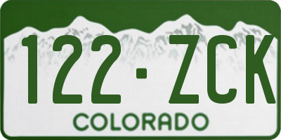 CO license plate 122ZCK