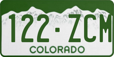 CO license plate 122ZCM