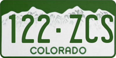 CO license plate 122ZCS