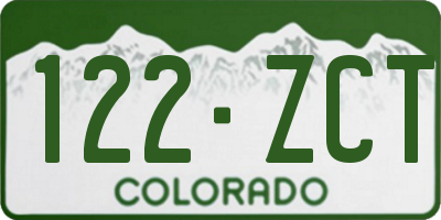 CO license plate 122ZCT