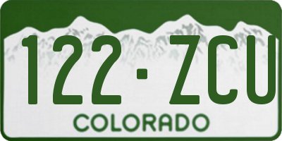 CO license plate 122ZCU