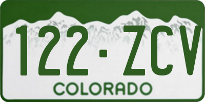 CO license plate 122ZCV
