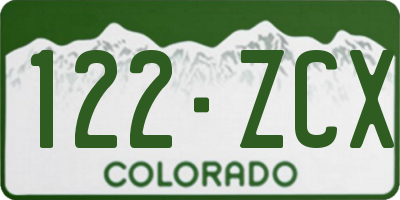 CO license plate 122ZCX