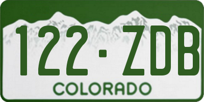 CO license plate 122ZDB