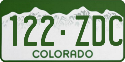 CO license plate 122ZDC