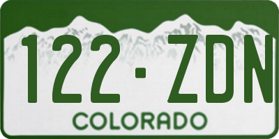 CO license plate 122ZDN