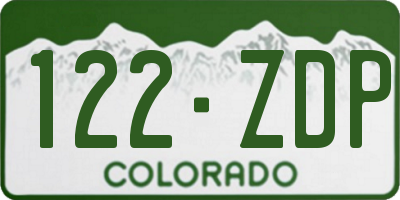 CO license plate 122ZDP