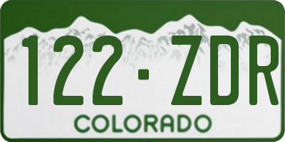 CO license plate 122ZDR