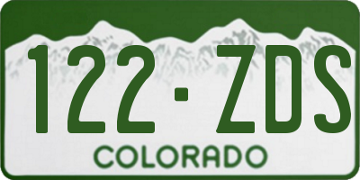 CO license plate 122ZDS