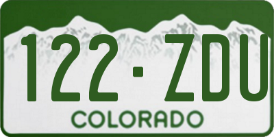 CO license plate 122ZDU