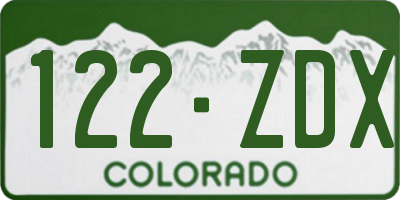 CO license plate 122ZDX