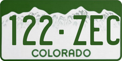 CO license plate 122ZEC
