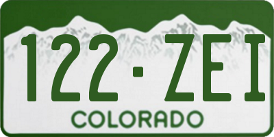 CO license plate 122ZEI