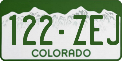 CO license plate 122ZEJ