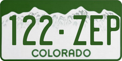 CO license plate 122ZEP