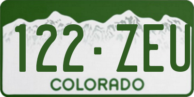 CO license plate 122ZEU