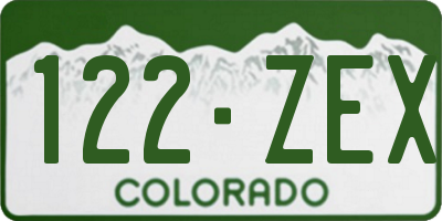 CO license plate 122ZEX