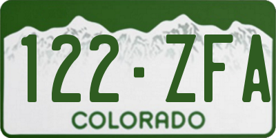 CO license plate 122ZFA