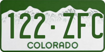 CO license plate 122ZFC